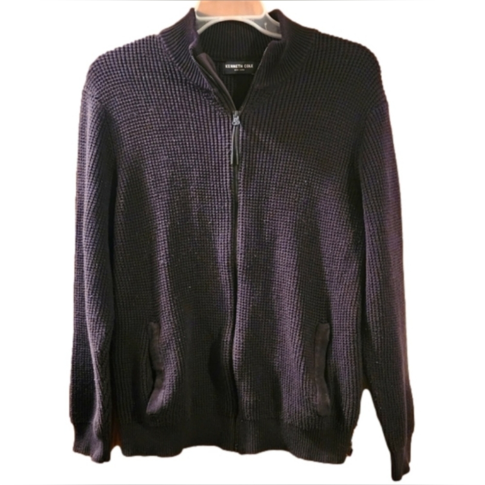 Kenneth Cole XL Men's Full Zip Heavyweight Knit Sweater